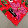 Christmas Poinsettia Cotton Apron With Front Pocket, thumbnail 6 of 12