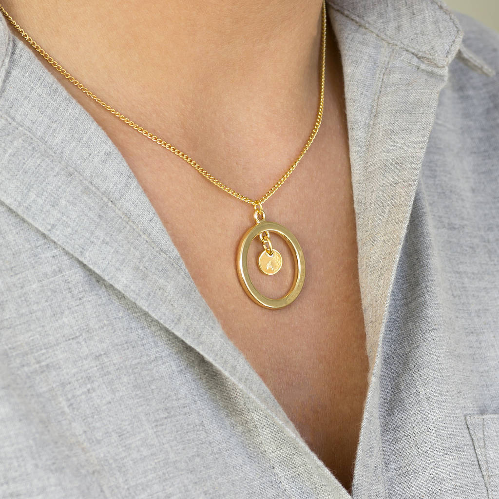 Personalised Gold Plated Circle Necklace By Joy by Corrine Smith ...