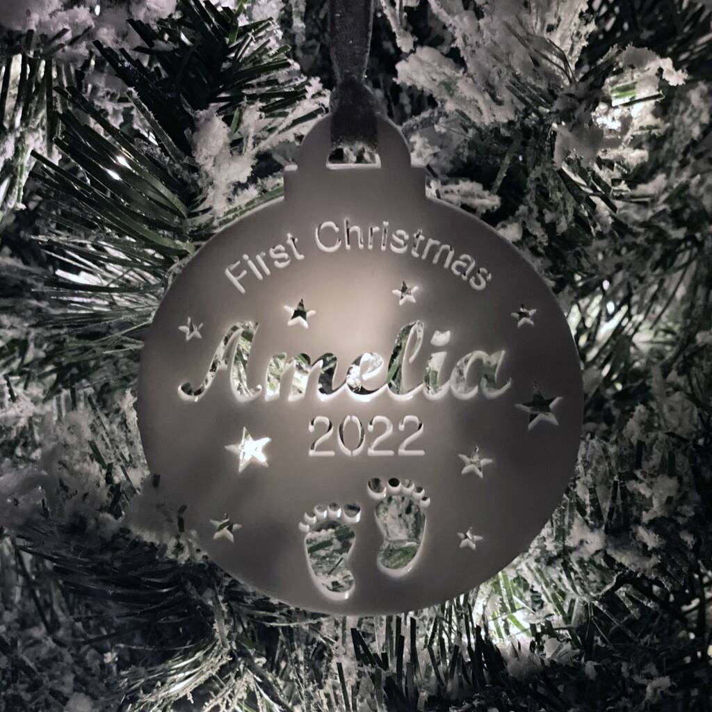 Personalised Baby's First Christmas Bauble By Kirsty Shaw