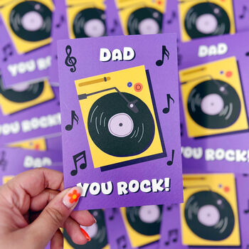 Father's Day Card Music 'Dad You Rock', 5 of 5