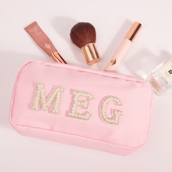 Personalised Cosmetic Make Up Bags With Glitter Letters, 2 of 12