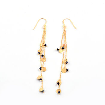 Handmade Sapphire Rain Gold Vermeil Drop Earrings, 4 of 7