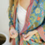 Cyan Green Luxury Kimono Robe, thumbnail 5 of 6