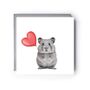 Hamster Heart Balloon Greeting Card, thumbnail 1 of 4