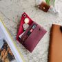 Dark Cherry Red Leather Wallet, thumbnail 1 of 8
