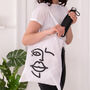 Face Line Drawing White Tote Bag, thumbnail 1 of 2