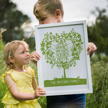 Personalised Family Heart Tree Print, 4 of 6