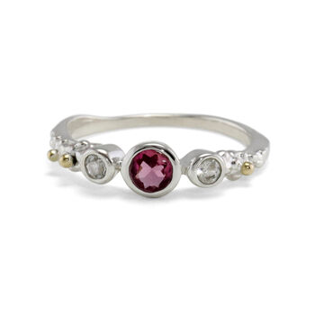 White Topaz And Pink Tourmaline Ring, 7 of 8