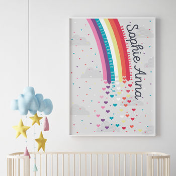 Personalised Rainbow New Baby Print, 7 of 7