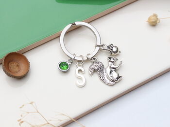 Personalised Cute Squirrel And Acorn Keyring Nature Lover Gift, 2 of 11