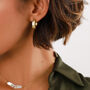 Gold Plated With Pearl Creoles Earring, thumbnail 1 of 2