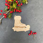 Personalised Wooden Ice Skate Christmas Tree Hanging Decoration, thumbnail 3 of 3