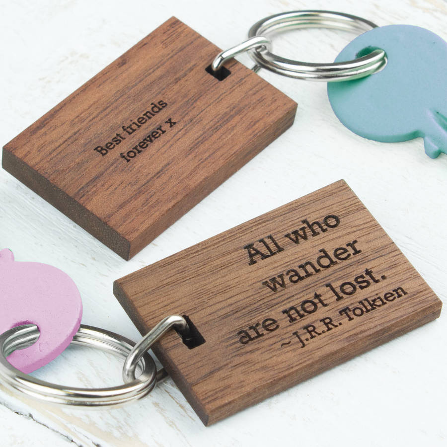 personalised wood keyring quote by create gift love ...