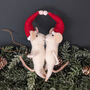 Festive Kissing Mice Decoration, thumbnail 1 of 2