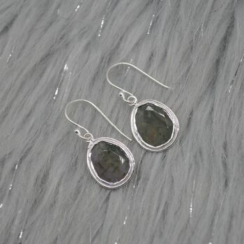 Moss Agate Sterling Silver Earrings, 5 of 8