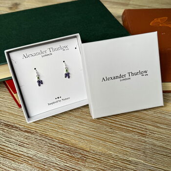 Lavender Flower Purple Drop Earrings, 5 of 6