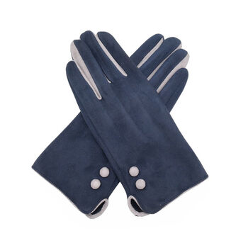 Suede Ladies Gloves With Contrast Detail, 3 of 9