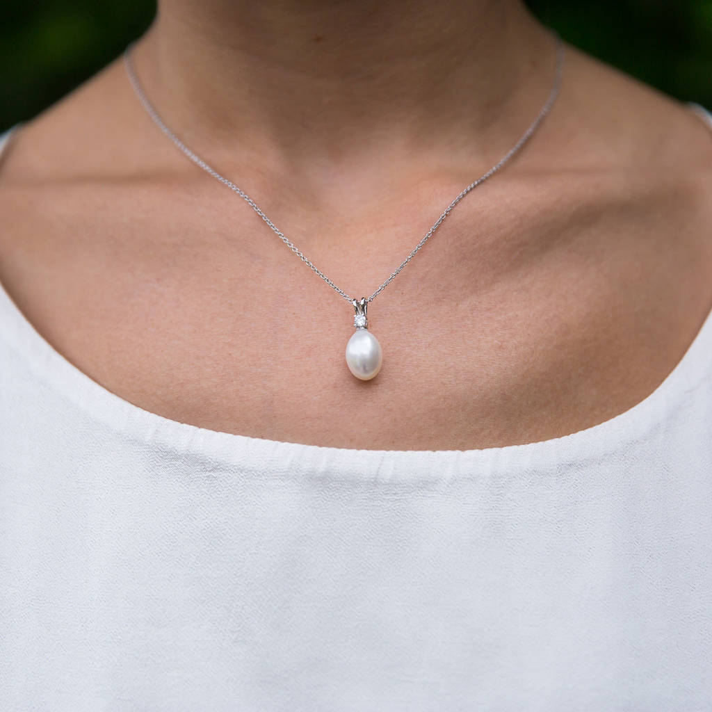 Drop Pearl Pendant Necklace, 1 of 5