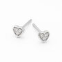 Sterling Silver Micro Heart Stud Earrings – 4mm, thumbnail 2 of 6