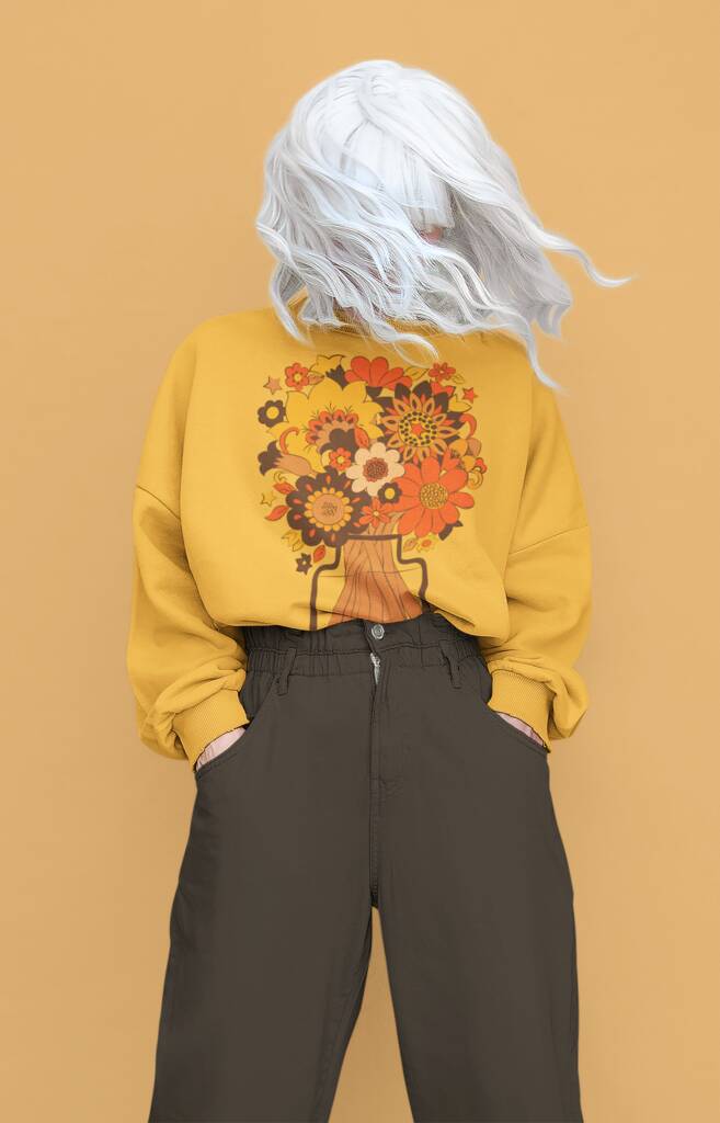 70s Retro Flower Sweatshirt, 1 of 4