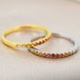 Rainbow Red Ombre Half Eternity Ring In Sterling Silver, thumbnail 4 of 12