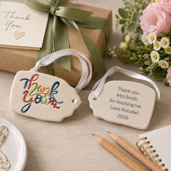 Personalised Thank You Teacher Gift Ceramic Tag, 10 of 11