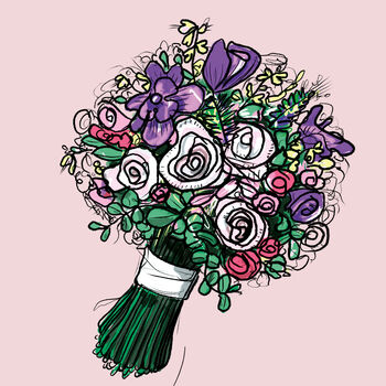 Personalised Flower Bouquet Illustration, 2 of 2