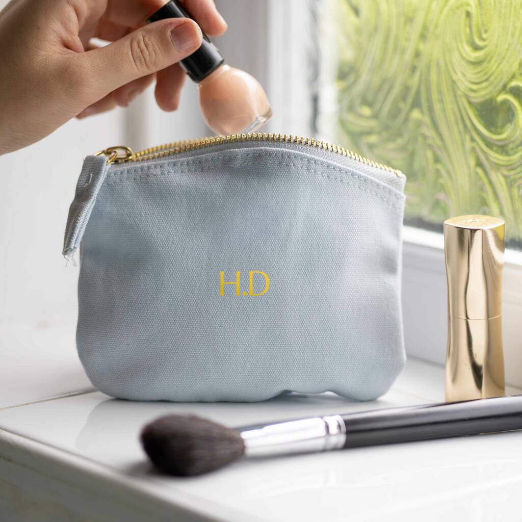 Personalised Initial Pastel Blue Organic Spring Purse, 1 of 6