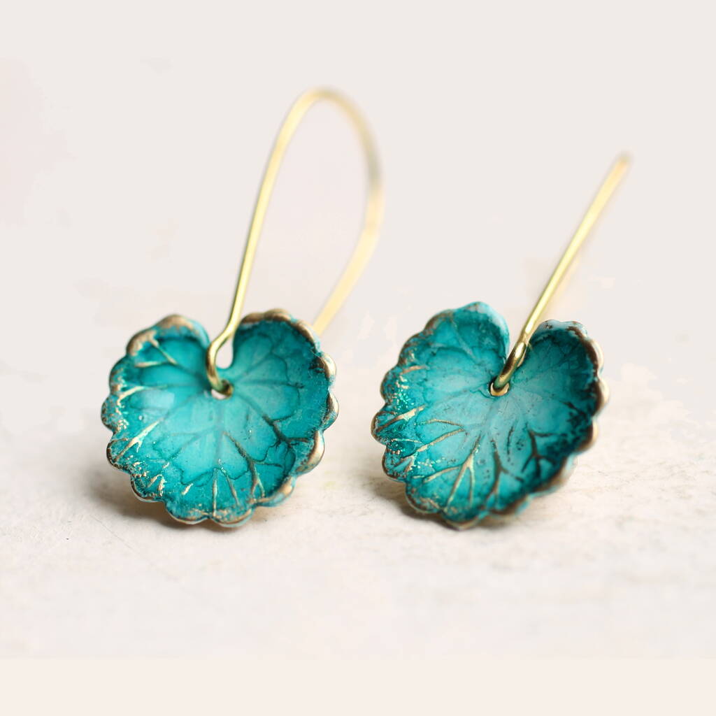 Cabbage Leaf Turquoise Earrings By Silk Purse, Sow's Ear