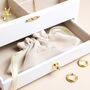 Personalised Birth Flower White Embroidered Interior Jewellery Box, thumbnail 3 of 6