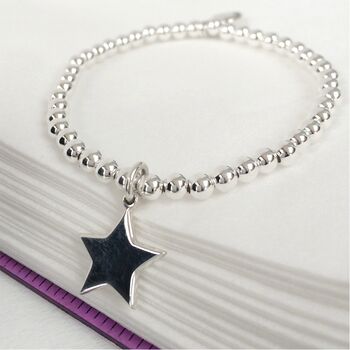 Personalised Sterling Silver Star Charm Ball Bracelet, 2 of 4