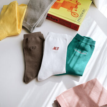 Personalised Embroidered Socks: Custom Colourful Name Socks, 7 of 11