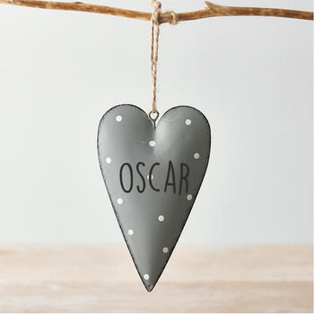 Personalised Spotty Hanging Heart, 3 of 5