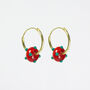 Zowie Coloured Gold Plated Silver Hoop Earrings, thumbnail 5 of 6