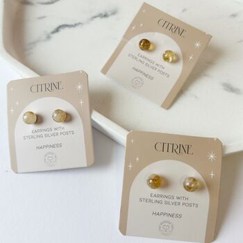Citrine Semi Precious Crystal Earrings, 2 of 2