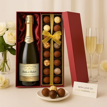 Personalised Champagne And Truffles Gift Set With Any Name And Message, 2 of 5