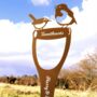 Personalised Copper Metal Anniversary Bird Spade Decoration, thumbnail 2 of 4