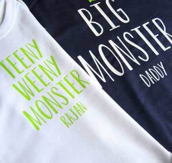 Personalised Father, Son And Baby Monster T Shirts, 5 of 7