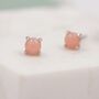 Sterling Silver Pink Opal Tiny Stud Earrings, thumbnail 2 of 12