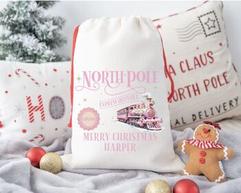 Personalised North Pole Express Large Santa Sack, 2 of 2