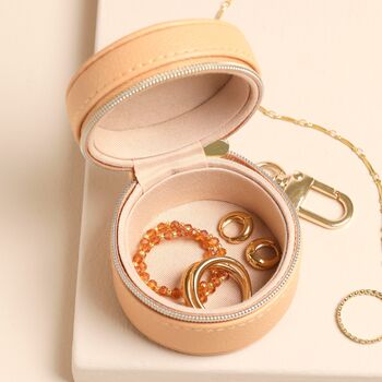Mini Round Travel Accessories Case In Blush Beige, 2 of 2
