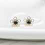 9ct Gold Flower Of Hearts Birthstone Studs, thumbnail 6 of 9