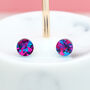 Purple Festival Confetti Acrylic Round Stud Earrings, thumbnail 1 of 5
