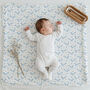 Luxury Blue Ocean Whale Organic Bamboo Muslin Swaddle, thumbnail 2 of 4