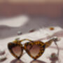 Tortoise Shell Chunky Oversized Heart Sunglasses, thumbnail 4 of 7