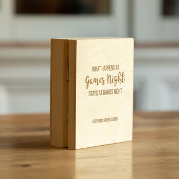 Personalised Games Night Playing Cards Holder Box, 4 of 6