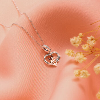Sterling Silver French Bulldog Necklace Heart Personalised, 3 of 7