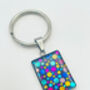 Rectangle Disco Keyring With Colourful Sparkles, thumbnail 5 of 8