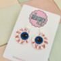 Eyeball Glitter Resin Earrings / Spooky Halloween Jewellery / Surrealist Jewellery / Fun Gift For Her, thumbnail 5 of 6