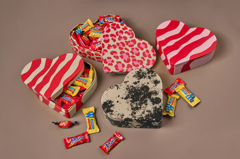 Heart Shaped Tin In Swedish Design Filled With Swedish Chocolate Tack, 2 of 10